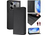 Custodia In Pelle Per Tecno Spark 6 Go/Spark Go 2020/Spark Go 2021, Custodia Flip Con Slot Per Carte, Portafoglio E Supporto Nero