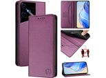 Custodia In Pelle Per Tecno Pova Neo 3, Flip Case Con Slot Per Carte, Portafoglio E Supporto Viola