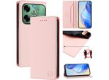 Custodia In Pelle Per Tecno Pova 6 4G, Flip Case Con Slot Per Carte, Portafoglio E Supporto Rosa