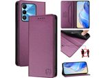 Custodia In Pelle Per Tecno Spark Go 2022/Spark 8C/Spark 9, Custodia Flip Con Slot Per Carte, Portafogli E Supporto Viola