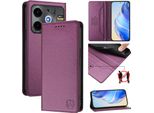 Custodia In Pelle Per Tecno Pova 6 Neo, Flip Case Con Slot Per Carte, Portafoglio E Supporto Viola