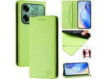 Custodia In Pelle Per Tecno Pova 6 4G, Flip Case Con Slot Per Carte, Portafoglio E Supporto Verde