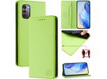 Custodia In Pelle Per Nokia G21/Nokia G11, Flip Case Con Slot Per Carte, Portafoglio E Supporto Verde