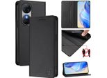 Custodia In Pelle Per Oukitel C38, Flip Case Con Slot Per Carte, Portafoglio E Supporto Nero