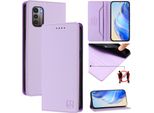 Custodia In Pelle Per Nokia G11 4G/Nokia G21 4G, Flip Case Con Slot Per Carte, Portafoglio E Supporto Viola