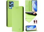 Custodia In Pelle Per Oukitel C32, Flip Case Con Slot Per Carte, Portafoglio E Supporto Verde