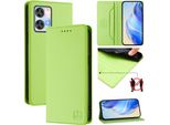 Custodia In Pelle Per Oukitel C35, Flip Case Con Slot Per Carte, Portafoglio E Supporto Verde
