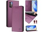 Custodia In Pelle Per Nokia G21/Nokia G11, Flip Case Con Slot Per Carte, Portafoglio E Supporto Viola