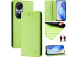 Custodia In Pelle Per Oukitel C38, Flip Case Con Slot Per Carte, Portafoglio E Supporto Verde