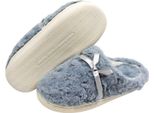 Pantofole Da Donna Con Fiocco - Pantofole Comode E Calde In Grigio-Blu, 40-41