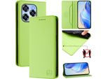 Custodia In Pelle Per Oukitel C50, Flip Case Con Slot Per Carte, Portafoglio E Supporto Verde