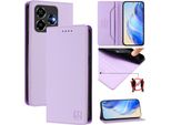 Custodia In Pelle Per Zte Blade V60 Vita/V60 Design/Nubia V60 Design/Axon 60 Lite, Custodia Flip Con Slot Per Carte, Portafoglio E Supporto Viola
