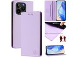 Custodia In Pelle Per Blu Bold K10/BLU G54, Flip Case Con Slot Per Carte, Portafoglio E Supporto Viola