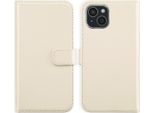 Cover Per Iphone 15 - Vera Pelle - Custodia Selencia Flip Flap - Beige