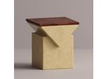 Casa Padrino Sgabello Giallo/Marrone Scuro 45 X 45 X H. 50 Cm - Mobili In Calcestruzzo