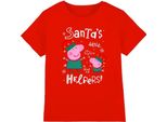 Peppa Pig - Maglietta Per Bambini - Design Natalizio TV5027 (152-158) (Rosso)