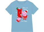 Peppa Pig - Maglietta "Lettera A Babbo Natale"" Per Bambini TV5028 (116) (Blu Cielo)"