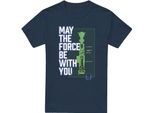 Star Wars - Maglietta "Force"" Da Uomo TV5113 (M) (Blu Navy)"