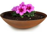 Fiammiferi21 Ciotola Per Piante Da Esterno Resistente Alle Intemperie - Grande Ciotola Decorativa Xxl In Metallo Arrugginito Dall'aspetto Di Una Fioriera - Ciotola Da Giardino Piatta Da 45 Cm Per Fiori, Bonsai O Decorazioni Per Tombe Cimiteriali