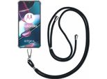 Custodia Per Motorola Edge 30 Pro Trasparente Antiurto Con Cordino Universale Rimovibile - Custodia In Silicone Antiurto Con Cordino - Smartphonics