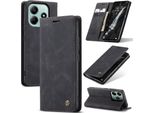 Custodia Per Xiaomi Redmi Note 14 5G, Retro Custodia In Finto Cuoio Con Funzione Stand Nero