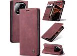 Custodia Per Xiaomi Redmi Note 14 Pro/Note 14 Pro+ 5G, Retro Custodia In Finto Cuoio Con Funzione Stand Rosso