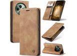 Custodia Per Oppo Reno12 F 4G/Reno12 F 5G, Custodia Retrò In Finto Cuoio Con Funzione Stand Brown