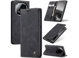 Custodia Per Xiaomi Redmi Note 14 Pro/Note 14 Pro+ 5G, Retro Custodia In Finto Cuoio Con Funzione Stand Nero