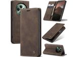 Custodia Per Oppo Reno12 F 4G/Reno12 F 5G, Retro Custodia In Finto Cuoio Con Funzione Stand Bronzo