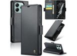 Custodia Per Xiaomi Redmi Note 14 5G, Carta Di Blocco Rfid, Custodia Avanzata In Pelle Flip Con Funzione Stand Nero