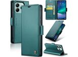 Custodia Per Xiaomi Redmi Note 14 5G, Carta Di Blocco Rfid, Custodia Avanzata In Pelle Flip Con Funzione Stand Verde