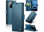 Custodia Per Xiaomi Redmi Note 14 Pro/Note 14 Pro+ 5G, Carta Di Blocco Rfid, Custodia Avanzata In Pelle Flip Con Funzione Stand Blu