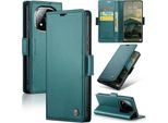 Custodia Per Xiaomi Redmi Note 14 Pro/Note 14 Pro+ 5G, Carta Di Blocco Rfid, Custodia Avanzata In Pelle Flip Con Funzione Stand Verde