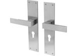 Maniglie Per Porte Lavuzo Trapini In Acciaio Inox - Maniglie Per Porte Con Piastra PC55 - Per Set