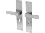 Maniglie Per Porte Lavuzo Trapini In Acciaio Inox - Maniglie Per Porte Con Piastra SL56 - Per Set