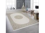 Tappeto Classico Da Salotto Con Motivo Orientale In Beige Crema Dimensioni - 120 X 170 Cm