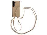 Samsung Galaxy S23 Sleeve - Pelle Finta - Custodia Selencia Con Cinturino/Copertura Posteriore - Beige