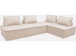 Sweeek - Set Di 2 Poltrone A 2 Posti Per Divano Modulare - Crema