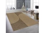 Tappeto Moderno Beige-Marrone Per Interni Ed Esterni Con Motivo A Fiocco Dimensioni - 120 X 170 Cm