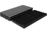 Jayseuw Piastrelle Per Patio Balcone, Piastrelle Wpc Acqua Filtrabile Patio Giardino, Antracite 30X60Cm 12 Pezzi