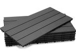 Aopunly Piastrelle Per Patio Balcone, Piastrelle Wpc Acqua Filtrabile Patio Giardino, Antracite 30X60Cm 24 Pezzi