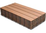 Aopunly Piastrelle Patio Balcone, Wpc Piastrelle Acqua Filtrabile Patio Giardino, Marrone 30X60Cm 30 Pezzi