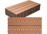 Jayseuw Piastrelle Patio Balcone, Wpc Piastrelle Acqua Filtrabile Patio Giardino, Marrone 30X60Cm 18 Pezzi