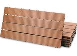 Aopunly Piastrelle Patio Balcone, Wpc Piastrelle Acqua Filtrabile Patio Giardino, Marrone 30X60Cm 24 Pezzi