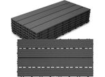 Jayseuw Piastrelle Per Patio Balcone, Piastrelle Wpc Acqua Filtrabile Patio Giardino, Antracite 30X60Cm 18 Pezzi