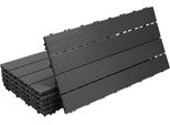 Tolletour Piastrelle Per Patio Balcone, Piastrelle Wpc Acqua Filtrabile Patio Giardino, Antracite 30X60Cm 18 Pezzi
