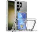 Custodia Per Samsung Galaxy S25 Custodia In Silicone Tpu Ultra Con Porta Carte E Supporto Trasparente
