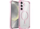 Custodia Magnetica Per Samsung Galaxy S25+ Compatibile Con Magsafe, Antiurto, Protezione Militare Trasparente Rosa