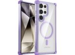 Custodia Magnetica Per Samsung Galaxy S25 Ultra Compatibile Con Magsafe, Antiurto, Protezione Militare Trasparente Viola