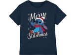 Lilo & Stitch - Maglietta "Merry Stitchmas"" Per Bambini TV4867 (104) (Blu Navy)"